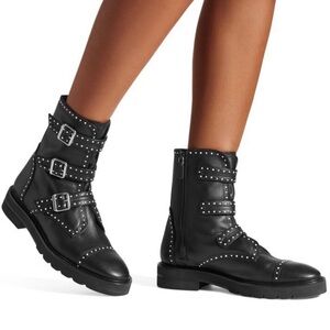 Studded Black Ankle Boots